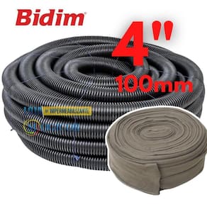 Kit 25M Tubo Dreno Corrugado + Camisa Geotextil 4 100Mm