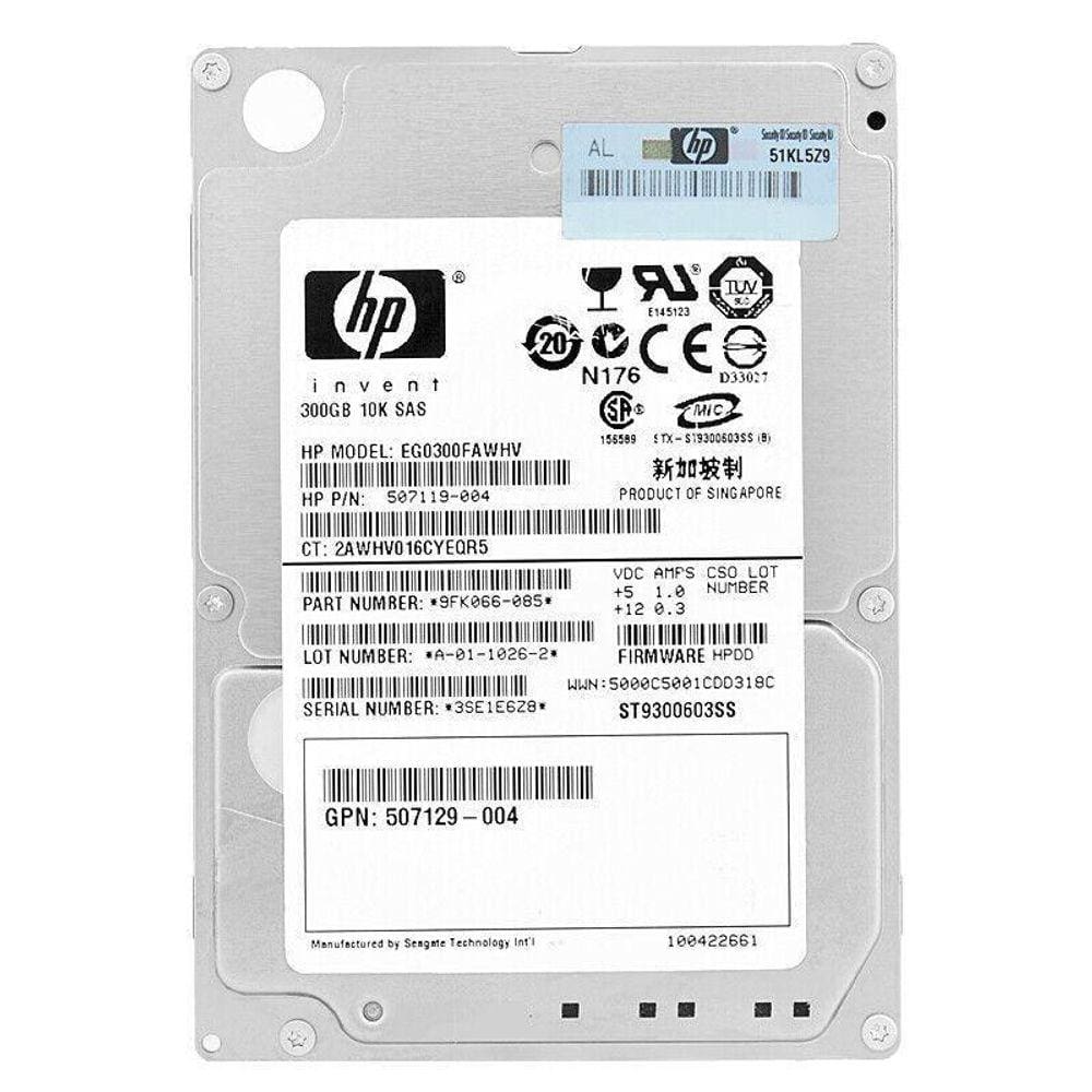 Hd Sas Hp 300Gb 10K 2.5 Eg0300Fawhv 6Gbp/S 507119-004