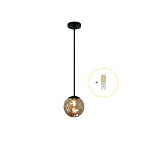 Pendente Preto Bancada Cozinha Cabeceira De Cama + Led Vi