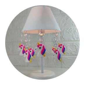 Abajur Unicórnio Branco 30cm - Base Acrílico