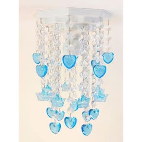 Luminária Com Pingente Quarto De Bebê Decorar Coração Azul