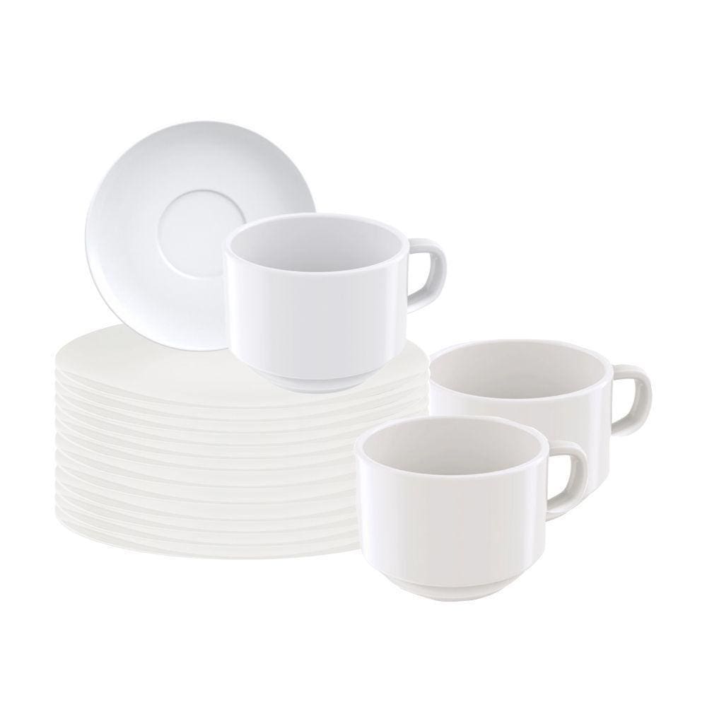 Xícaras de Chá Tramontina Paola Porcelana 240ml 2Pçs