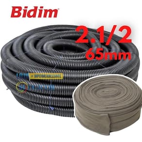 Kit 50M Tubo Dreno Corrugado + Camisa Geotextil 2.1/2 65Mm