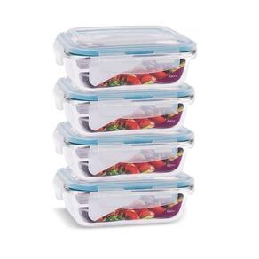 Conjunto 6 Potes Herméticos Vidro 640ml - Trava Resistente
