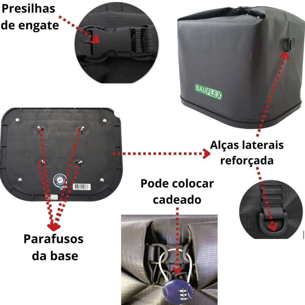 Alforge De Lona Flexível Bau Bauleto Slim 42L Honda Xre 300