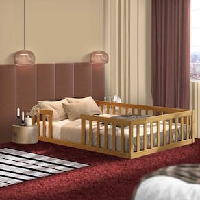 Cama Cercadinho De Chão Casal Nogueira Zuino Shop Jm