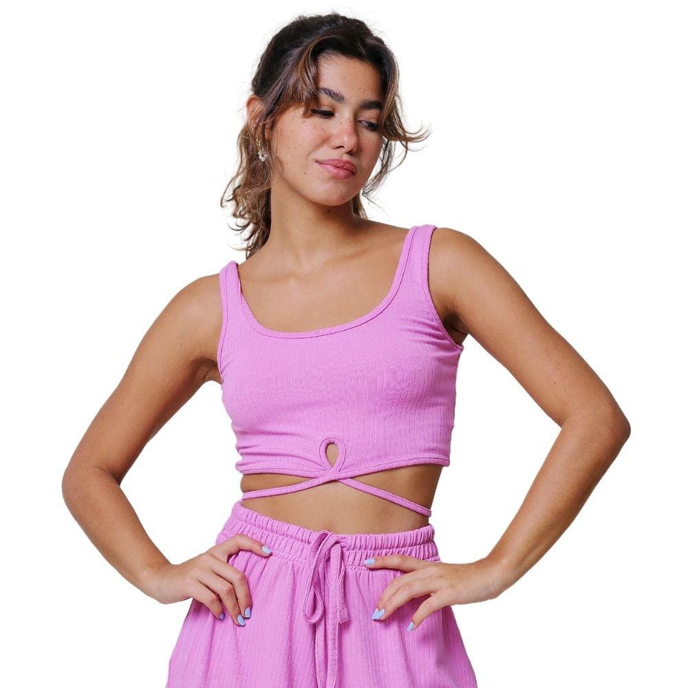 Regata Cropped Amarração Riu Kiu Lilás 10642