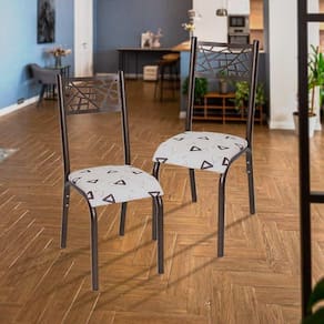 Cadeira De Aço 2 Unidades Bronze E Bege Geométrico Hupi Shop Jm
