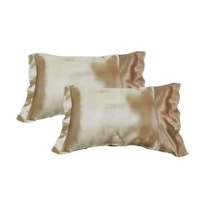 Par Fronhas Cetim Seda Luxo Antifrizz 50x70cm - Magic Enxovais Dourado