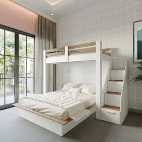 Beliche Casal Family Star Plus Casatema Branco/Amadeirado Montana Perfect Wood
