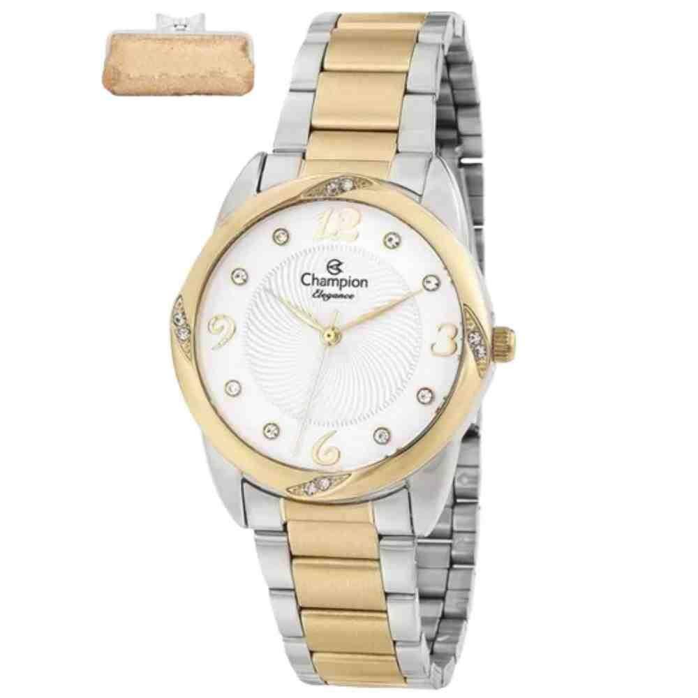 Relógio Champion Elegance Prata/Dourado - À Prova d`Água