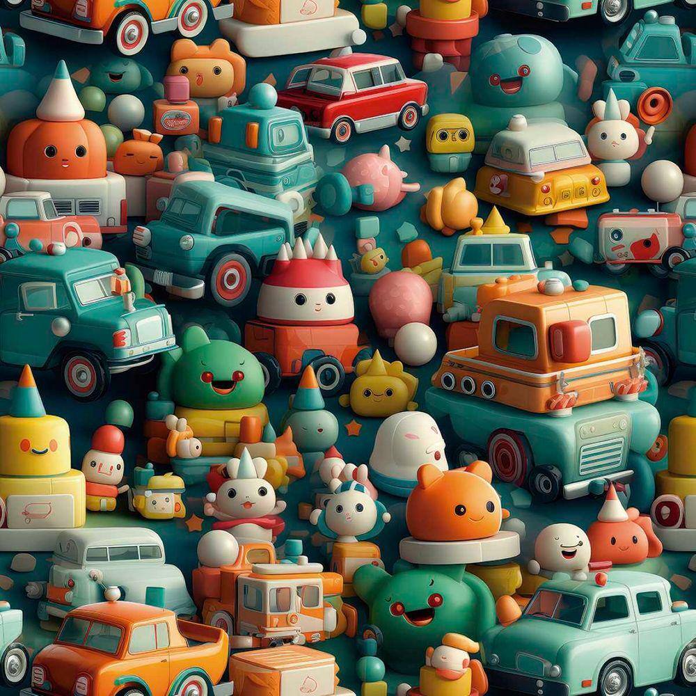 Papel de Parede Auto Adesivo Infantil Bichinhos Fofos Colorido Vinil decorativo Quarto Criança 18m