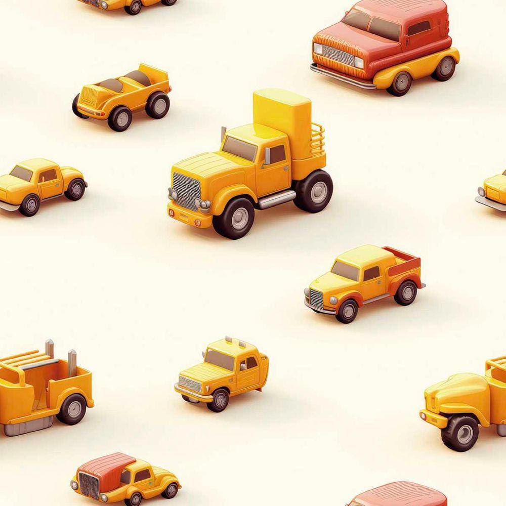 Papel de Parede Auto Adesivo Infantil Carrinho Amarelo decorativo Vinilico Lavavel Quarto bebê 6m
