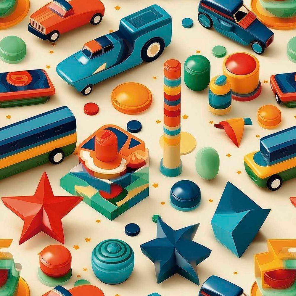 Papel de Parede Auto Colante Quarto Bebê Brinquedinhos Coloridos infantil decorado Lavavel 9m