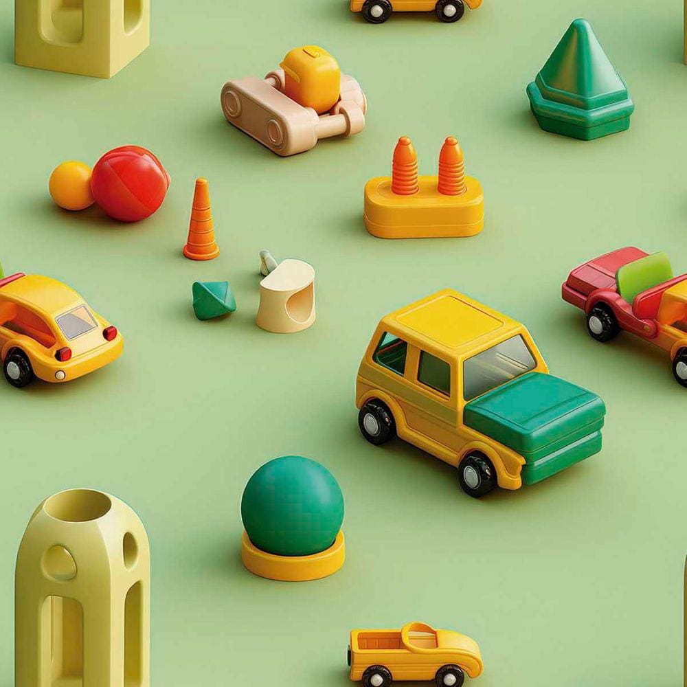 Papel de Parede Auto Colante Infantil Carrinhos Coloridos Decorativo Vinilico Quarto Bebê 15m