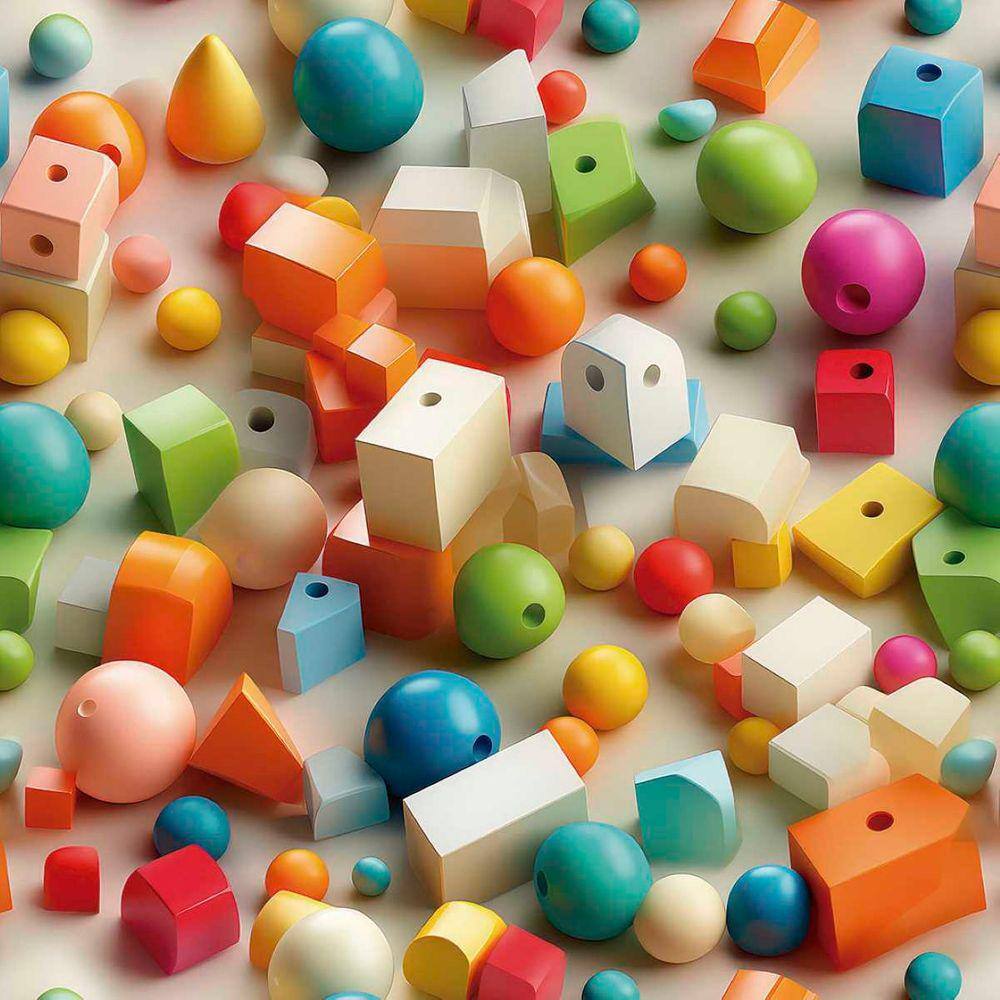 Papel de Parede Auto Colante Bloquinhos Coloridos infantil decorativo Quarto Criança Bebê Vinil 18m
