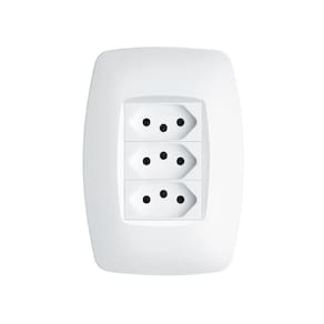 Tomada Tripla Fame Elegance 2P+T 20A Com Placa 4X2 Branco