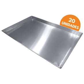Kit com 20 Unidades Assadeiras Alumínio Conica Lisa Pão Doce Padaria Panificadora 58 X 70 X 3,5 - Innal