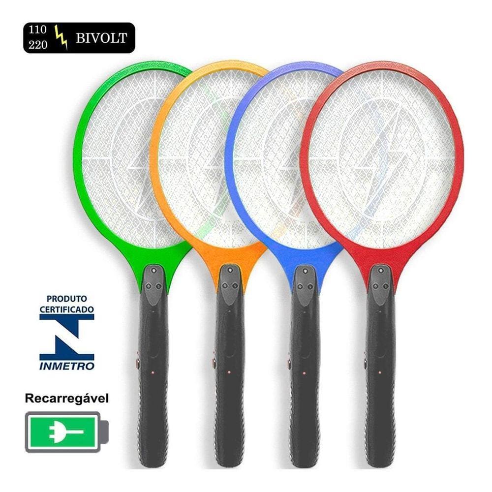 Raquete Mata Mosquito Elétrica Recarregável Bivolt