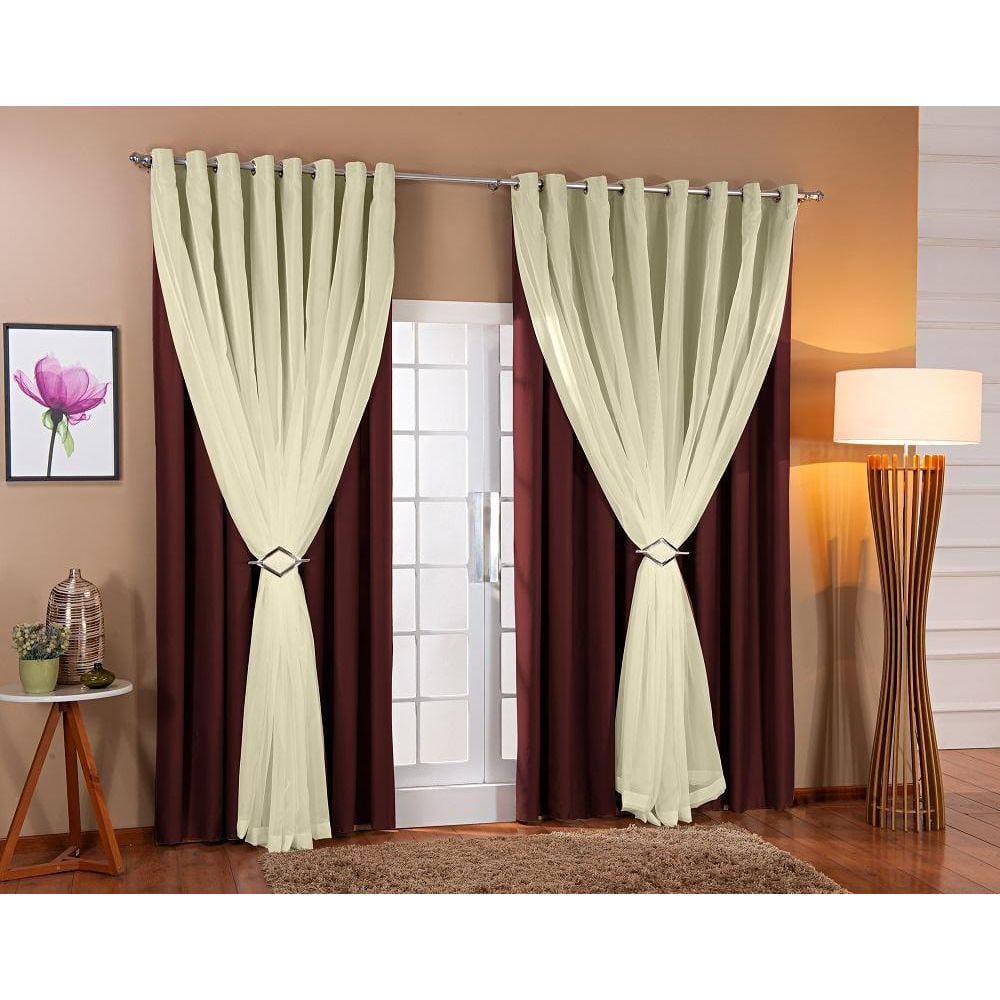 Cortina Voil Blackout 6,00x2,70 Marrom