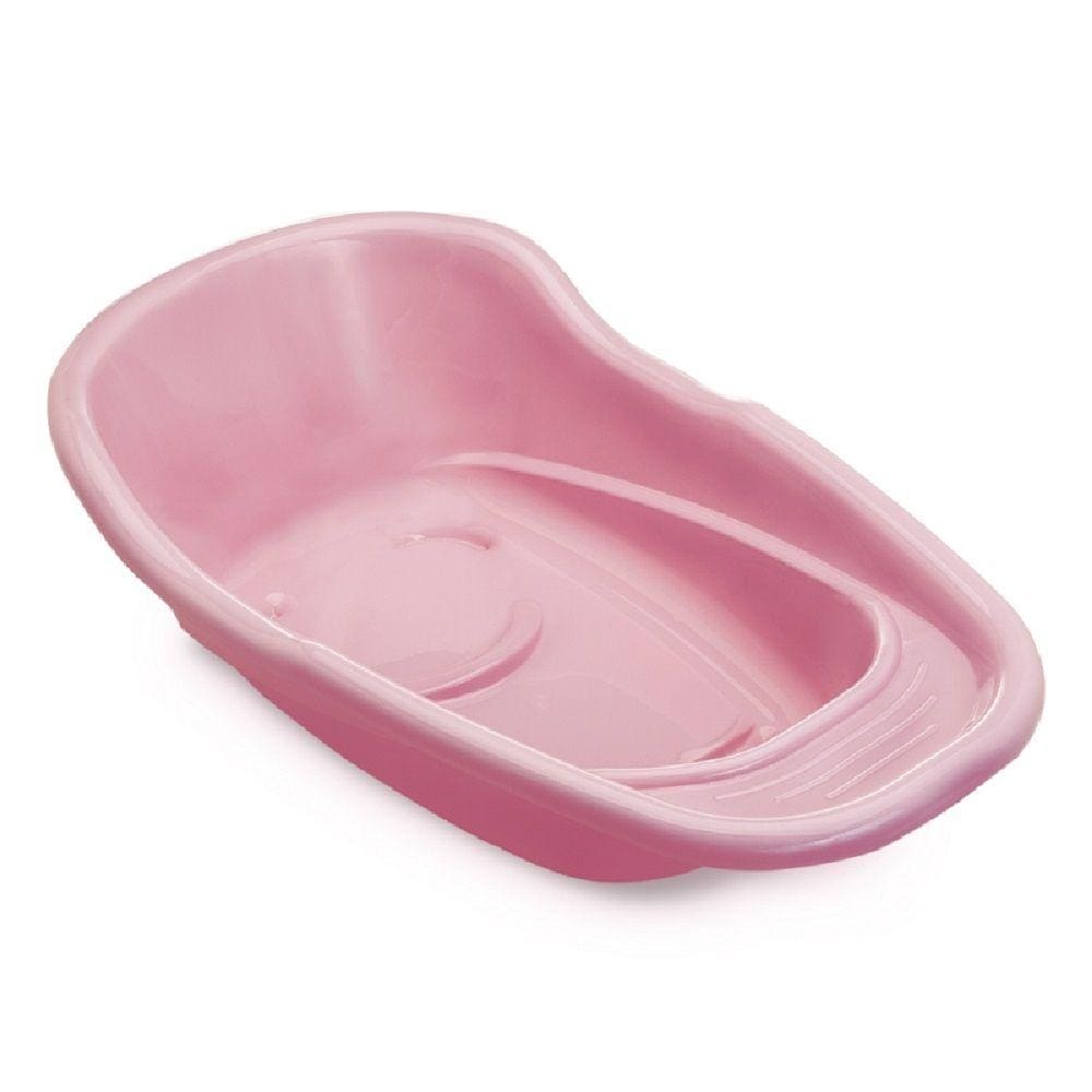 Banheira Rosa 20L Infantil Diversão Suporta 20Kg Higiene Banho Bebê Conforto Recém Nascido Pequena