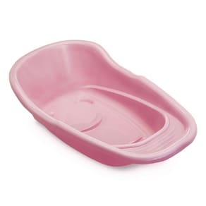 Banheira Rosa 20L Infantil Diversão Suporta 20Kg Higiene Banho Bebê Conforto Recém Nascido Pequena