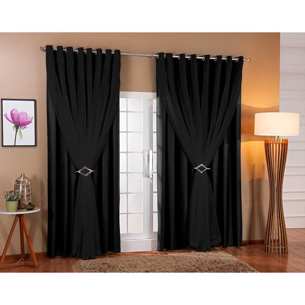 Cortina de Voil com Forro Blackout 6,00x2,30 - 75% Proteção