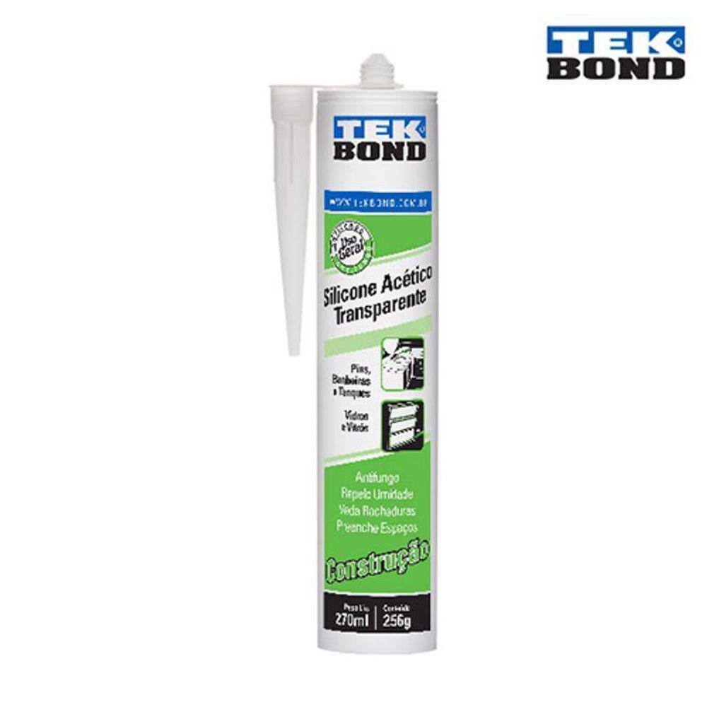 Silicone Acetico 270Ml/256G Transparente - Tekbond