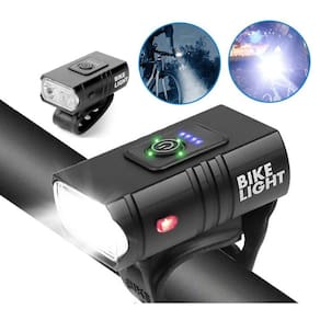 Farol De Bike À Prova Dágua 2 Leds 6 Modos Recarregavel Usb