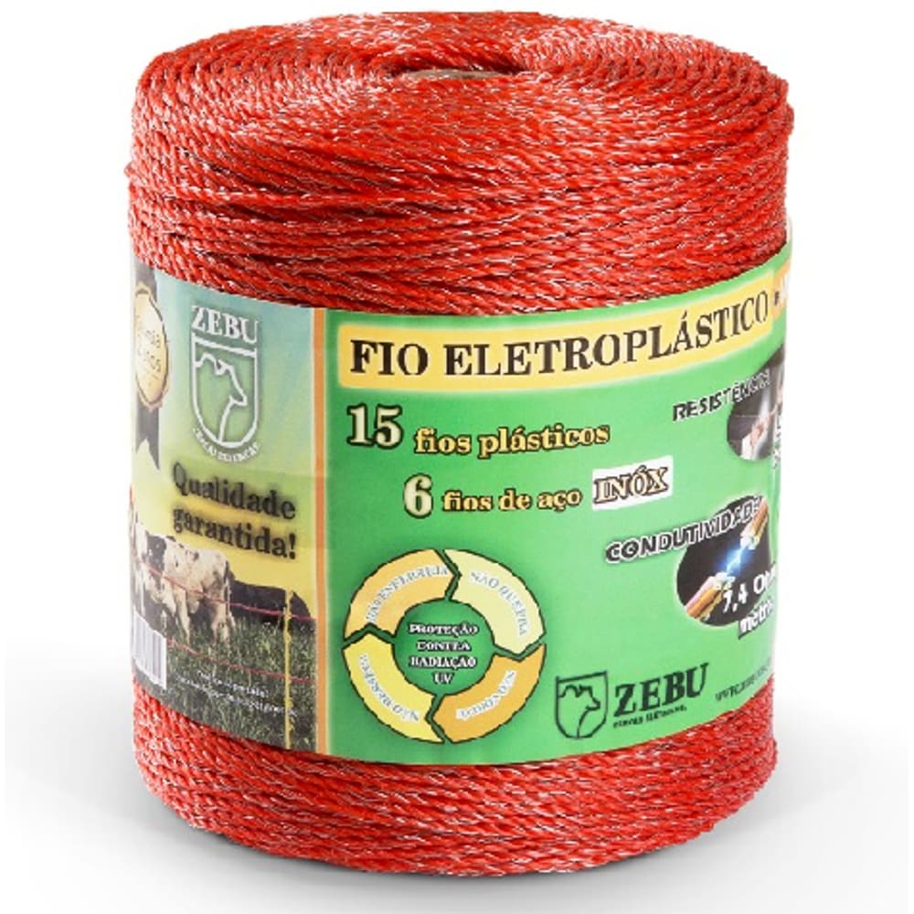 Fio Eletroplastico Laranja 500M Para Cerca Eletrica Zebu 2137-7