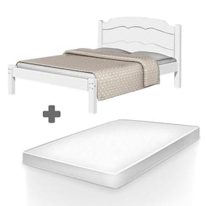 Cama de Casal Anti Ruído Branca com Colchão