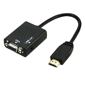 Cabo Adaptador Saída HDMI Para Entrada VGA Com Cabo P2