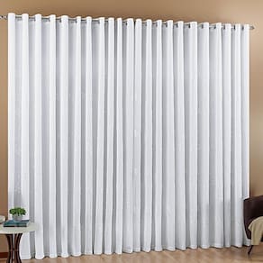 Cortina Luz Voil Bordado 4,00X2,80 Sala Quarto Branca