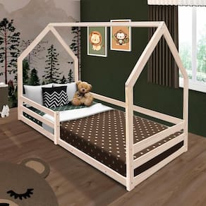 Cama de Solteiro de Madeira Maciça Naturale Juninho Shop Jm