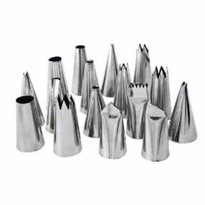 Kit Bicos De Confeitar Em Inox 16 Peças Grande + Bico 1M