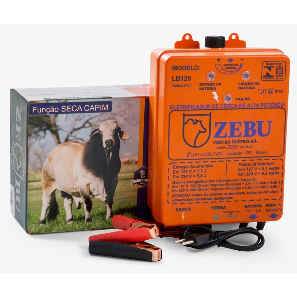 CHOQUE ELETRICO CERCA ZEBU LB120i 127V/220V aut Bateria12V 200KM