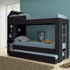 Treliche com Baú 1 Porta 2 Nichos CM-15 Ditália Móveis Preto