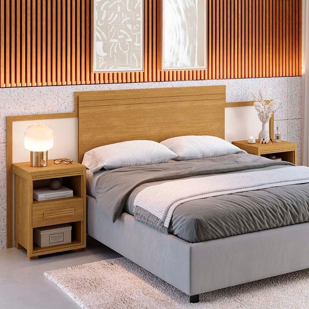 Cabeceira Casal e Queen Size Off White Flex Dinamarca Fênix