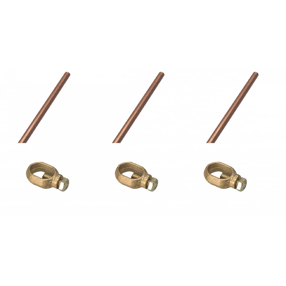 Kit 03 Und Haste E Conector Aterramento Cerca Eletrica Rural Zebu