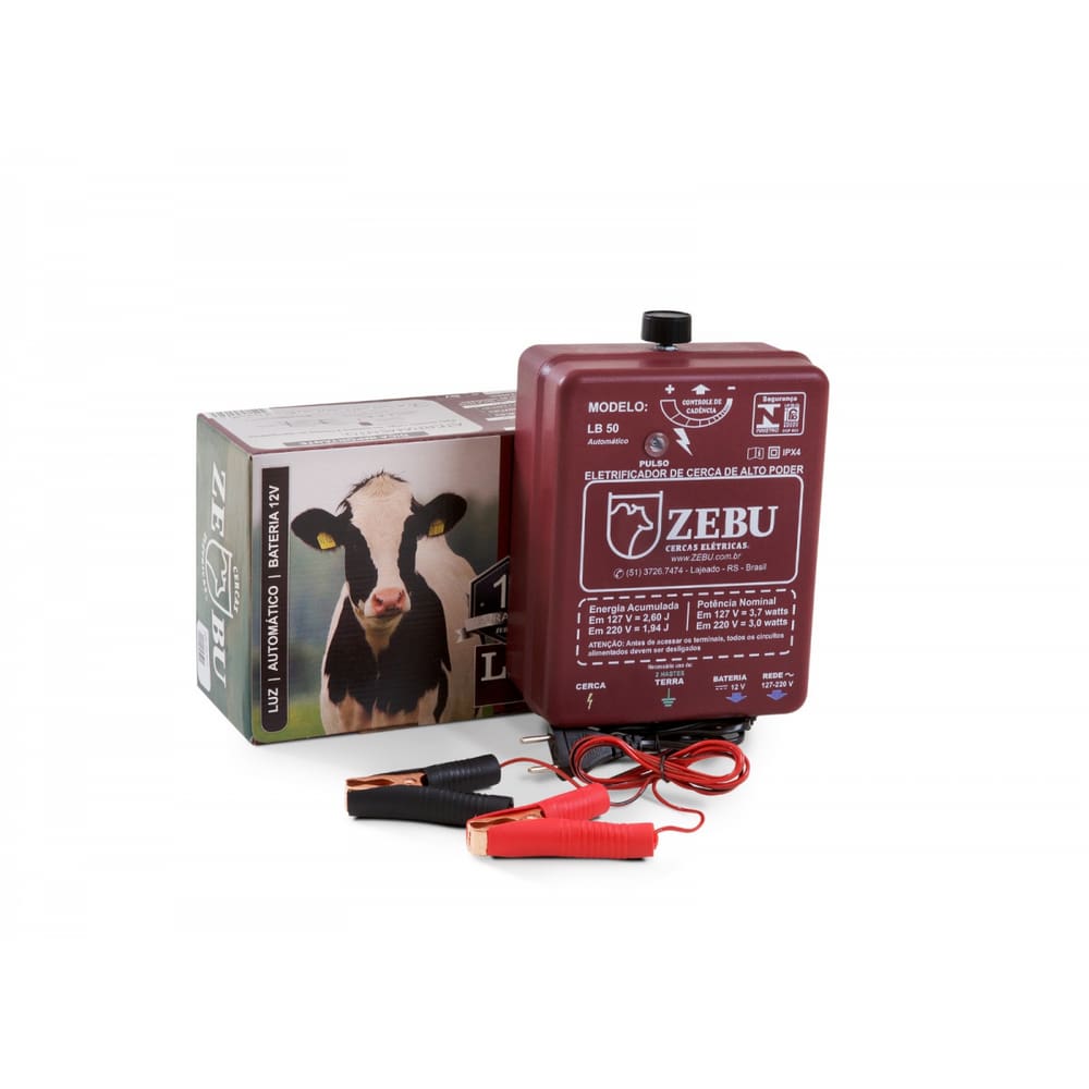 ELETRIFICADOR DE CERCA ELÉTRICA ZEBU LB50 127/220V Automático e 12V 50KM
