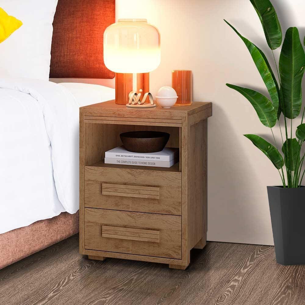 Mesa de Cabeceira Retrô Castanho - Yumi Shop JM