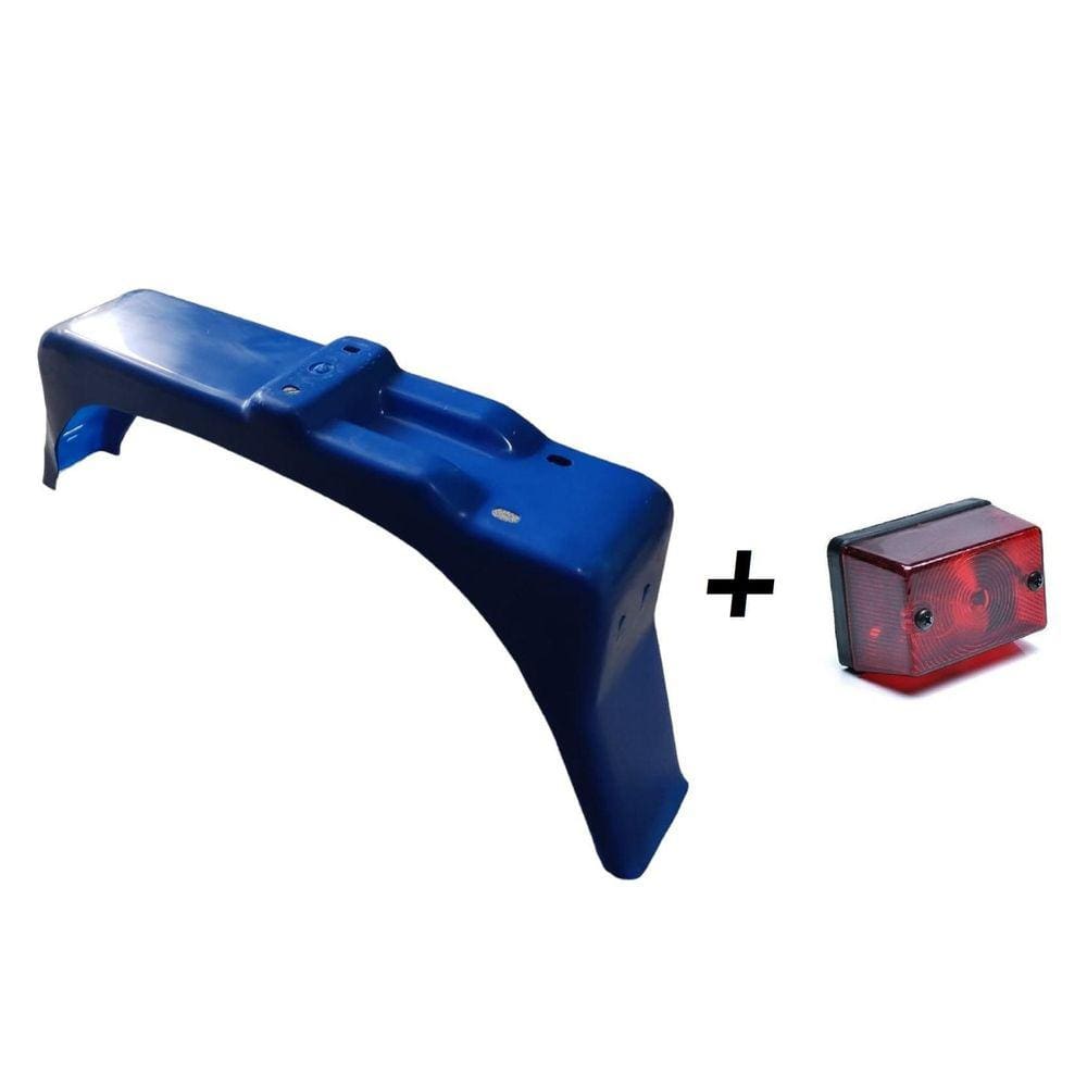 Kit Lanterna + Paralama Traseiro Azul Mobilete Caloi