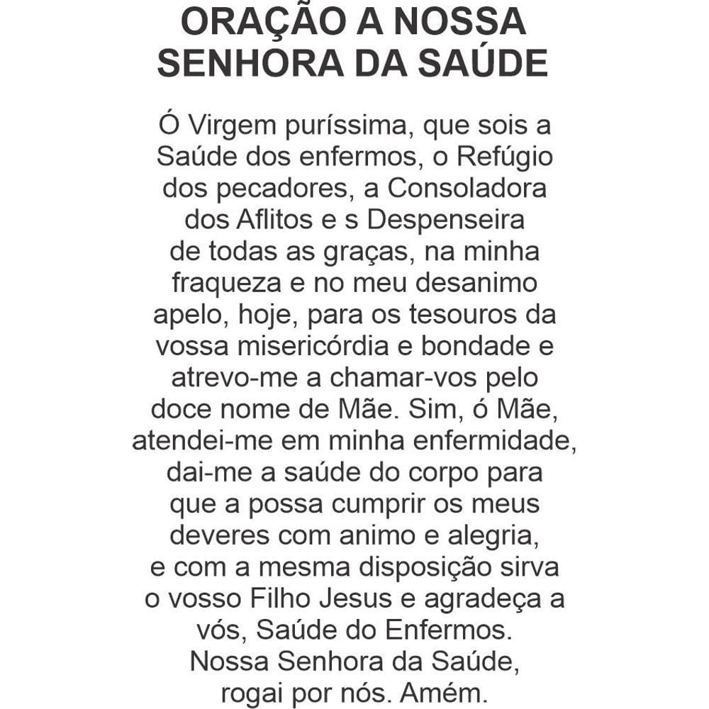 Santinho Nossa Senhora da Saúde 100 Unidades c/ oração verso