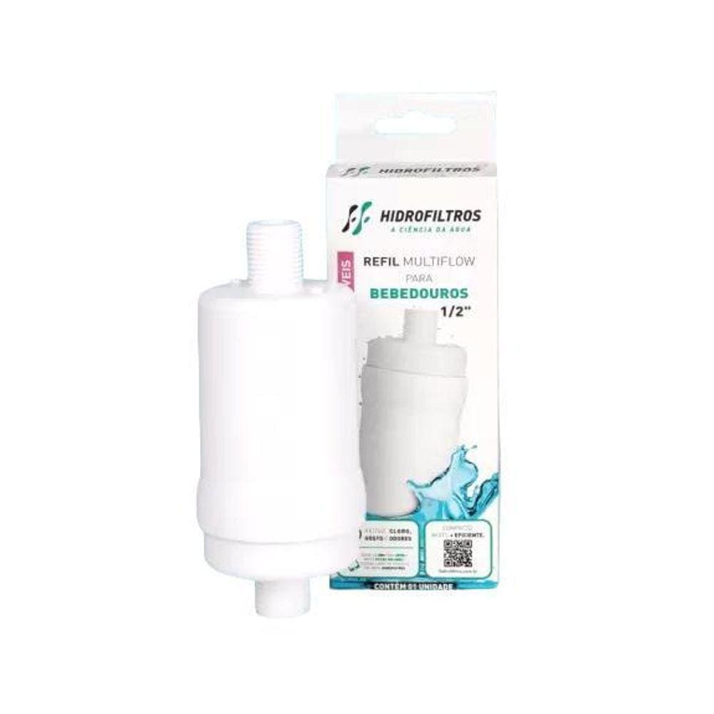 Refil Multiflow Hidrofiltros p/ Bebedouros e Geladeiras - Reduz Cloro - Compatível c/ Diversos Modelos