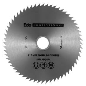 Disco de Serra 110mm 60 Dentes Eda Profissional para Madeira