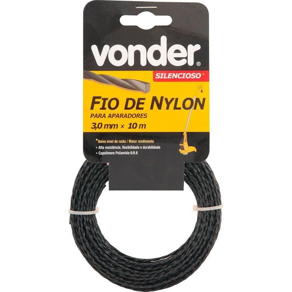 Fio De Nylon 3,0Mmx10M Silencioso Para Roçadeiras E Aparador