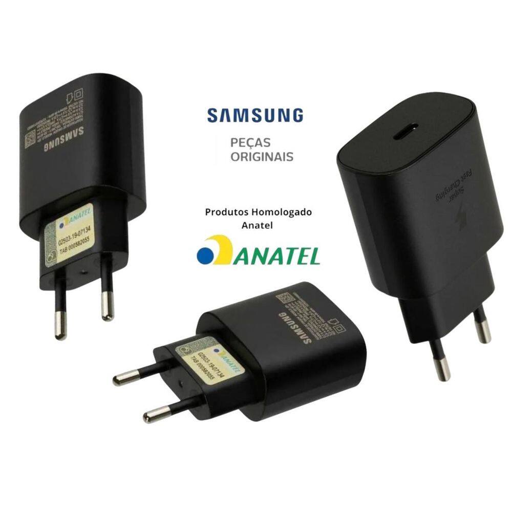 Carregador Samsung 25W Turbo S20 S10 S21 S22 -