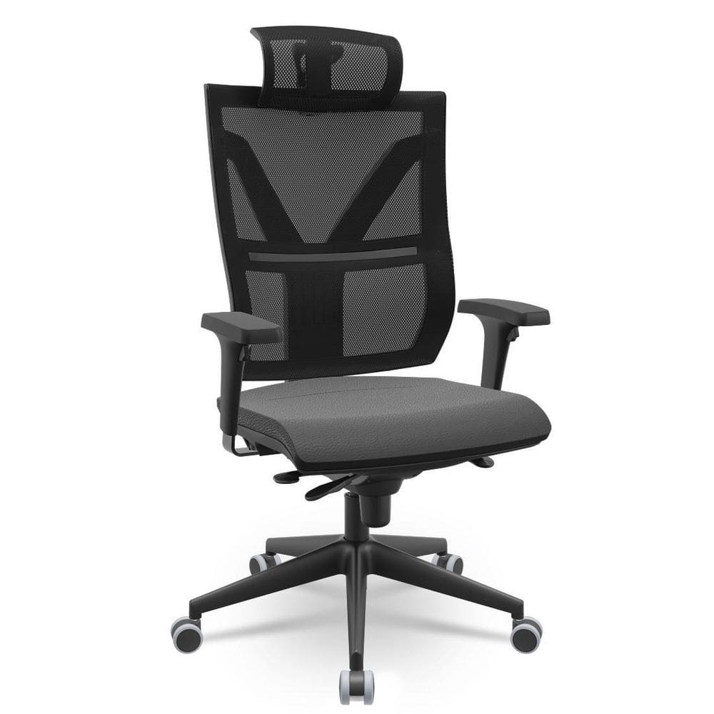 Cadeira Darix X+ Slider Pu Plaxmetal Nacional Sintetic Preto