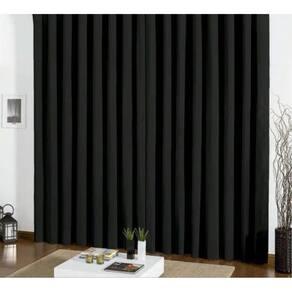 Cortina Blackout 6,00 X 2,30 Trilho Suiço Em Tecido Preta