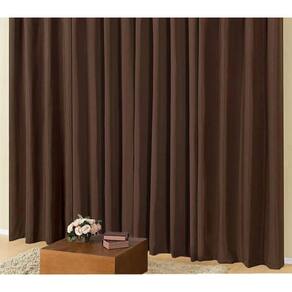 Cortina Blackout 3,00 X 2,50 Trilho Suiço Em Tecido Tabaco